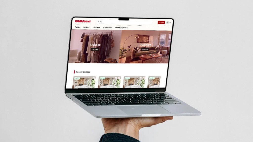 CMUsed marketplace shown on a laptop